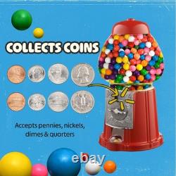 15 Gumball Machine with Stand and Coin Bank Bubble Machine Candy Dispenser