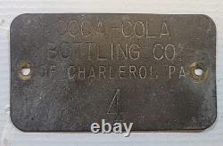 1940-50's Coca-Cola Brass Vending Machine ID Tags Charleroi PA Lot of 4