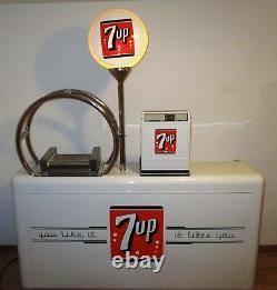 1950's 7up Embossed Soda Cooler Converted to Cooler Grill withSink & Cash Register