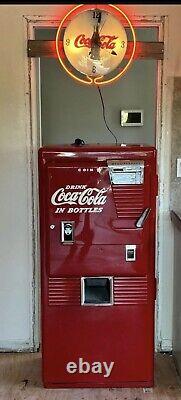 1950's Coke Machine With Neon Coke Light