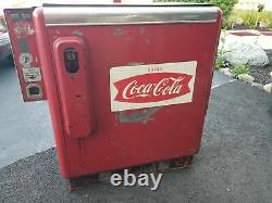 1950's Ideal Model 55 Coca Cola 10 Cents Slider Soda Machine Runs Cools