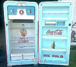 1950's Kelvinator Fridge RENOVATED to look like COCA-COLA Soda Machine-MUST SEE