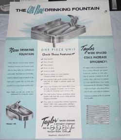 1950s Coca Cola Coke Machine OEM Bubbler Water Drinking Fountain Taylor Vendo