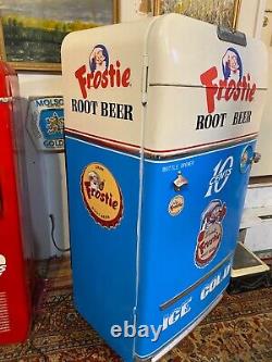 1950s Frigidaire Fridge RENOVATED into Frostie Root Beer Soda Machine-OneOfaKind