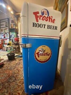 1950s Frigidaire Fridge RENOVATED into Frostie Root Beer Soda Machine-OneOfaKind