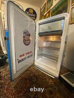 1950s Frigidaire Fridge RENOVATED into Frostie Root Beer Soda Machine-OneOfaKind