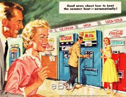 1958 Vendo Coke Milk Vending Machine Very Rare Nice Origional