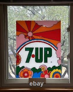 1969 19.5 x 25 #7UpUnCola plexiglass vending machine insert John Alcorn UnCanny