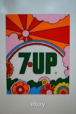 1969 19.5 x 25 #7UpUnCola plexiglass vending machine insert John Alcorn UnCanny