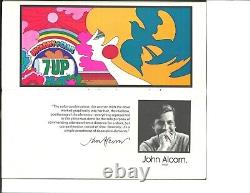 1969 19.5 x 25 #7UpUnCola plexiglass vending machine insert John Alcorn UnCanny