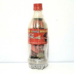 2003 Coca-Cola Bank Bottle Vending Machine Prize with Diecast Car & 4 Quarters