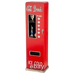 4 Shelves Free Standing Storage Cola Drinks Retro Soda Machine Wooden Cabinet