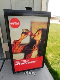 41 T Coca-Cola Rolling Lift Top Soda Beer Mini Fridge Electric Cooler By IDW
