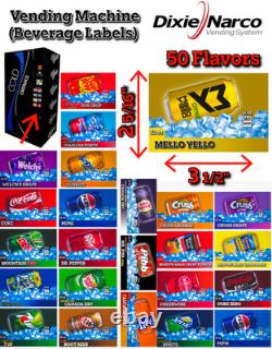 50 Dixie Narco Soda Vending Machine Beverage Label (flavor Strip) Variety Pack
