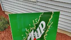 7 Up Soda Plexiglass Vending Machine Front Panel Sign! 39 x 31 COOL