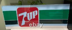 7-up 7UP Soda Vending Machine Cooler Green and White Panel Sign Plastic 28 x 11