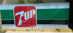 7-up 7UP Soda Vending Machine Cooler Green and White Panel Sign Plastic 28 x 11