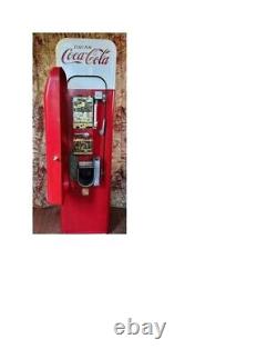 ANTIQUE 1940s COCA COLA VENDING MACHINE / RESTORED / RUNS COLD / 44 BOTTLES / C