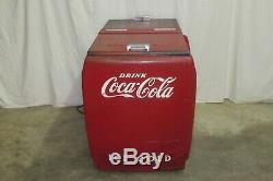 Antique 1944 Model WD10 Coca-Cola 2 Door Dual Flip Top Cooler Machine WORKS#1879