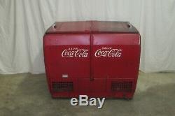 Antique 1944 Model WD10 Coca-Cola 2 Door Dual Flip Top Cooler Machine WORKS#1879