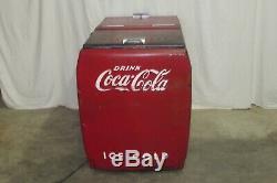 Antique 1944 Model WD10 Coca-Cola 2 Door Dual Flip Top Cooler Machine WORKS#1879