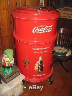 Antique Coca Cola Round Ice Soda Box Cooler Professionally Restored White Frost