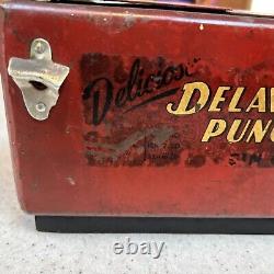 Antique Delaware Punch Salesman Sample Cooler 7x4x4 Advertising/Spanish