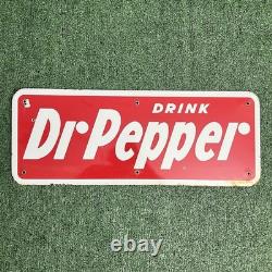 Authentic Vintage Drink Dr. Pepper Vending Machine Porcelain Sign 24x9