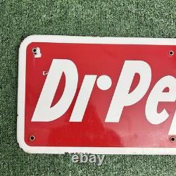 Authentic Vintage Drink Dr. Pepper Vending Machine Porcelain Sign 24x9