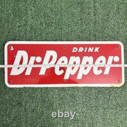 Authentic Vintage Drink Dr. Pepper Vending Machine Porcelain Sign 24x9