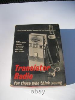 Beatles 1960's Promotional Pepsi Machine Transistor Radio, Box and Earphones