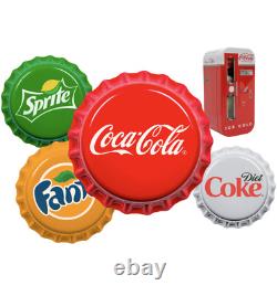 COCA-COLA FANTA SPRITE COKE-DIET 2020 Silver Coins Bottle Caps & Vending Machine