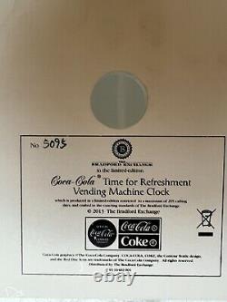 COCA-COLA Time Refreshment Vending Machine Wall Clock Retro Vintage Authenticity