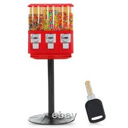 Candy Vending Machine with Stand for Business and Home Triple Coin Operated