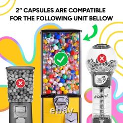Capsule Vending Machine Colored Round Capsules Empty 500 pcs 2 inch Gumball