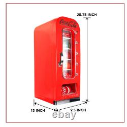 Coca-Cola 10 Can Retro Vending Machine Mini Cooler Display Window, Portable Refr