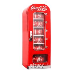 Coca-Cola 10 Can Retro Vending Machine Mini Cooler Display Window, Portable Refr