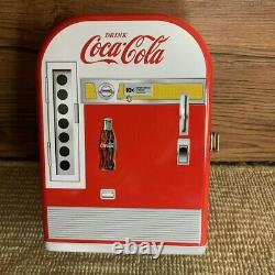 Coca Cola 60's Style Vending Machine Piigy Bank with Bottle and Clock