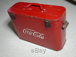 Coca-Cola Cavalier Carry Cooler Nice Original Condition Embossed Letters
