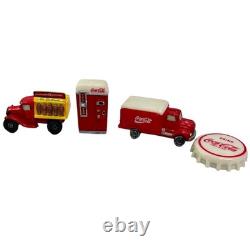Coca-Cola Miniature Collection 25 Pc Display Vehicles Vending Machines Cans LN