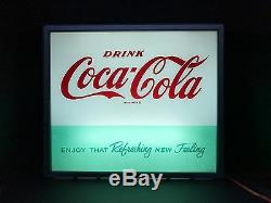 Coca Cola Original VENDING MACHINE FACE PLATE LIGHTED SIGN / Rare 1950's 60's