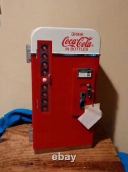 Coca-Cola Vending Machine Miniature with Moving Gimmick Vintage Rare Plays Music