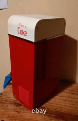 Coca-Cola Vending Machine Miniature with Moving Gimmick Vintage Rare Plays Music