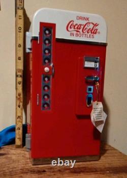 Coca-Cola Vending Machine Miniature with Moving Gimmick Vintage Rare Plays Music