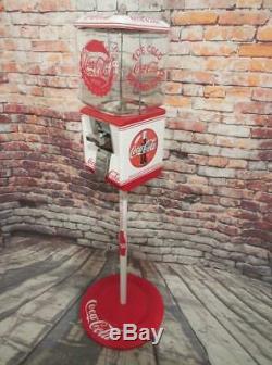 Coca Cola memorabilia vintage glass gumball machine candy dispenser man cave