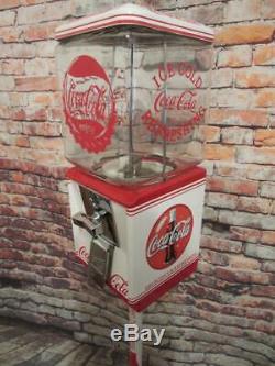 Coca Cola memorabilia vintage glass gumball machine candy dispenser man cave