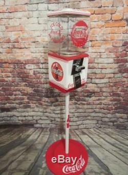 Coca Cola memorabilia vintage glass gumball machine candy dispenser man cave