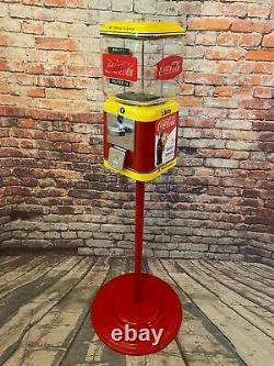 Coca cola Coke memorabilia vintage gumball machine 1¢ Acorn glass red &yellow