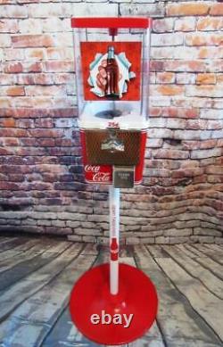 Coca cola gumball machine + metal stand