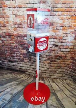 Coca cola gumball machine + metal stand